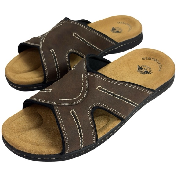 Dockers Sunland Casual Comfort Shoes Slide Sandal Dark Brown Mens 13M - Picture 5 of 15